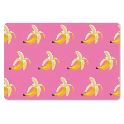 Produktbild von MuchoWow® Schreibtischunterlage Banane - Muster - Rosa 60x40 cm - XXL Mauspad - Großes Mauspad