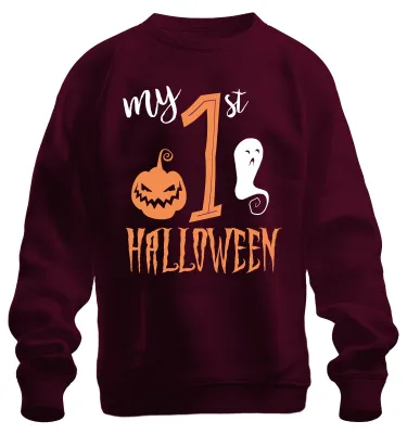 Produktbild von my 1st Halloween Baby ErstesJahr Kürbis Gespenst Süß Sweatshirt Pullover, Burgundy, L