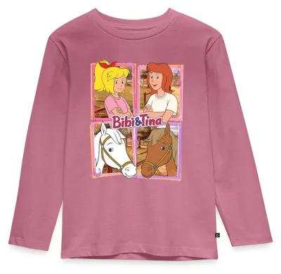 Produktbild von Spreadshirt Bibi Und Tina Mit Amadeus Und Sabrina Porträts Kinder Premium Langarmshirt, 122/128 (6 Jahre), Mauve