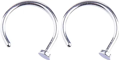 Produktbild von 2 Stück Edelstahl Nase offen Hoop Ring Körper Piercing Ohrstecker Uni Schmuck-M 2Pcs