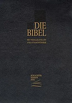 A close-up of the cover of a black Bible.