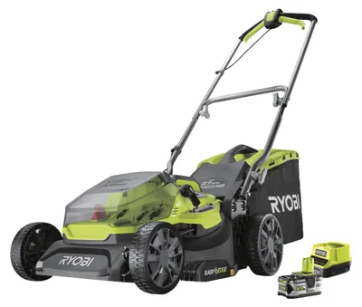 Zdjęcie produktu dla Ryobi RY18LMX37A-0 Kosiarka bezszczotkowa, 18 V, akumulator ONE+, 37 cm, 20-70 mm, zestaw 5,0 Ah