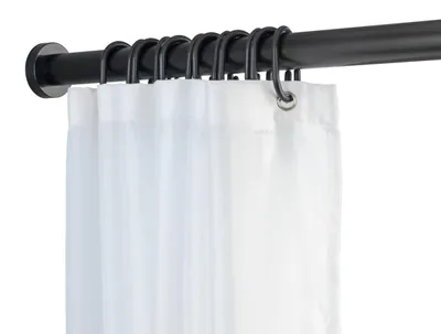 Produktbild von Schöner Wohnen Teleskop-Duschvorhangstange Obleon Schwarz Dusche Badezimmer Vorhang