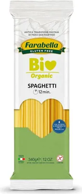 MAKARON (KUKURYDZIANO - RYŻOWY) SPAGHETTI BEZGLUTENOWY BIO 340 g - FARABELLA