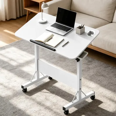 Productafbeelding van In Hoogte Verstelbaar Bureau met Wielen 84 x 40 cm