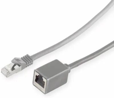 Produktbild von S-IMPULS RJ45-Patchkabelverlängerung, 1,0 m, grau, CAT.7 Rohkabel