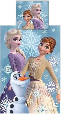 Productafbeelding van Frozen Dekbedovertrek Anna en Elsa - Eenpersoons - 140 x 200 cm - Katoen