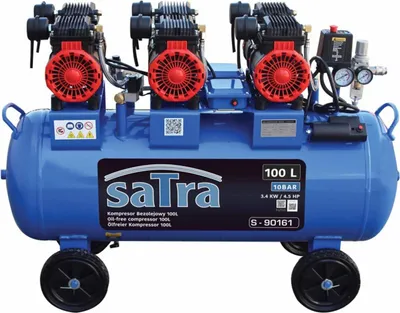 Obrázok produktu pre Tichý bezolejový kompresor 100l 3400W Satra