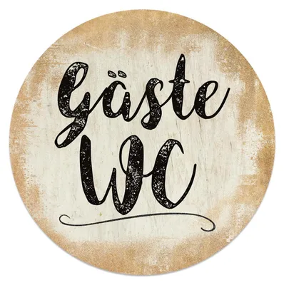 Produktbild von Badezimmer Türschild gold „Gäste WC“ in (15,5 cm) mit Klebepads