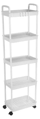 Image de Omgoods - Chariot utilitaire à 5 niveaux avec roulettes - Étagère de rangement pour chambre et bureau