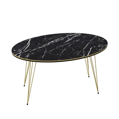 Produktbild von Couchtisch Marmor Optik Oval Schwarz 21597013