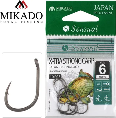 Produktbild von MIKADO X-STRONG 10 extrem starke geschmiedete Method Feeder Angelhaken Karpfenhaken #8