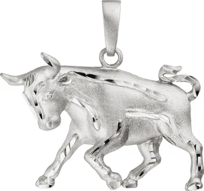 Produktbild von Anhänger Sternzeichen Stier 925 Sterling Silber teil matt Sternzeichenanhänger