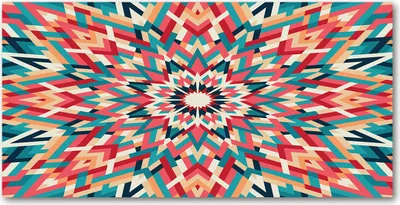 Produktbild von Tulup® Glas-Bild - 100x50 -Wandkunst - Wandbild hinter gehärtetem Sicherheitsglas  - Kunst: modern & klassisch - Kaleidoskop - Mehrfarbig
