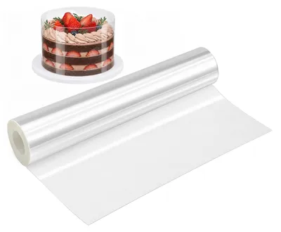 Produktbild von Tortenrandfolie - Transparent aus Acetat - Zum Backen und Dekorieren - 15m Länge x 20cm Höhe
