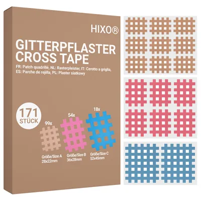 Produktbild von HIXO 171x Gitterpflaster Gittertape Crosstape Akupunktur Pflaster (Farben Mix)
