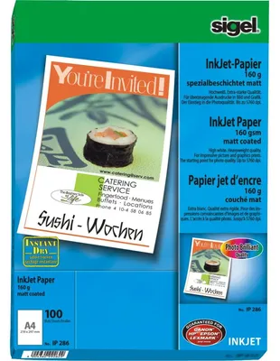 Obrázek produktu pro SIGEL IP286 Inkoustový papír Professional, matný, 160 g/m², A4, 100 listů