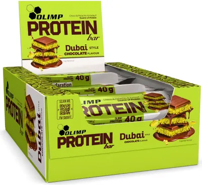 Productafbeelding van Olimp Protein Bar Dubai Style, 25 stuks, 40g per stuk - Chocoladesmaak