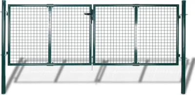 Produktbild von Gartenzaun Tor 289x100 cm/306x150 cm Stahl Grün
