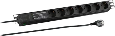 Immagine prodotto di EFB 19" 1U multipresa 7xCEE 7/3 con ÜSS, alluminio, nero