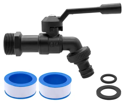 3/4 Zoll Außenwasserhahn aus Messing, frostsicher bis -20 °C, schwarz