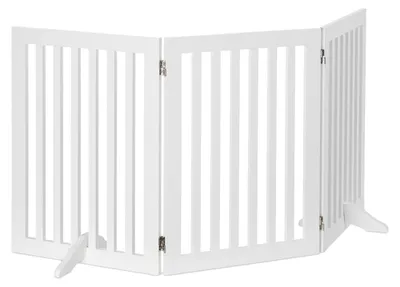 Produktbild von Hundeschutzgitter Hundetreppengitter Sicherheitsgitter - 70 cm - Max. 154 cm breit - MDF - Weiß