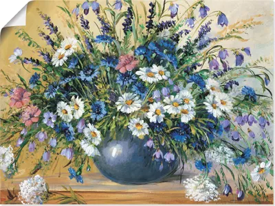 Produktbild von ARTland Poster Vase mit Kornblumen Größe: 60x45 cm