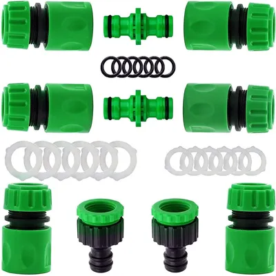 Image de 10 raccords pour tuyau, accessoires pour tuyau d'arrosage, kit de raccordement pour tuyau de 1/2 pouce