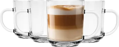 Produktbild von GLASMARK® Glasbecher 4-Set 200ml (max. 230ml) 4 Stück mit Henkel Kaffeegläser  Latte Macchiato