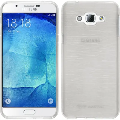 Produktbild von PhoneNatic Case kompatibel mit Samsung Galaxy A8 (2015) - weiß Silikon Hülle brushed + 2 Schutzfolien