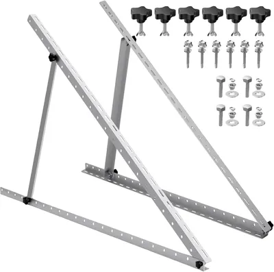 Image de Supports de montage pour panneaux solaires, angle réglable, alliage d'aluminium robuste, ensemble 47 en 1