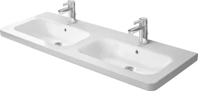 Produktbild von Duravit Doppel-Waschtisch DURASTYLE mit Überlauf, Hahnlochbank, 1300 x 480 mm, 1 Hahnloch weiß