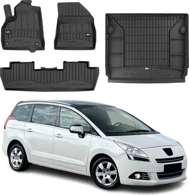 Image de Kit Tapis de Sol et Coffre pour Peugeot 5008 2009-2017 TPE Noir