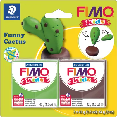 Produktbild von Staedtler FIMO 8035, Modellierton, Braun, Grün, Kind, 2 Stück(e), 2 Farben, 110 °C