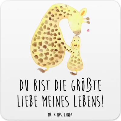 Produktbild von Mr. & Mrs. Panda Untersetzer für Gläser Giraffe Kind 15er Set - Weiß - Geschenk, Sohn, Getränkeuntersetzer, Glas-Untersetzer, Tochter, Afrika, Mutter, Coaster, Mama