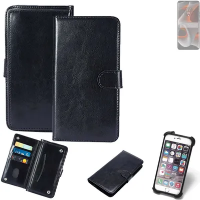 Produktbild von K-S-Trade 360° Hülle kompatibel mit Motorola Edge 50 Pro schwarz Kunstleder Case BookCase WalletCase Kunstlederederhülle Handyhülle, Rundumschutz