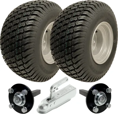 Produktbild von 18x8.50-8 ATV Trailer Kit Wanda P332 Grass Wheels Hub &amp; Stub Axles + Hitch 750kg