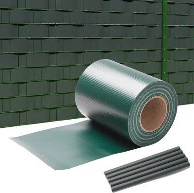 Immagine prodotto di Fiqops 6x 35m pellicola per la privacy Gartenfreude Film Pellicola per recinzione in PVC Strisce per la privacy， Verde