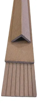 Produktbild von WPC Winkelleiste Abschlussleiste Abdeckleiste Terrassendielen Leiste - 1450 x 48 x 48mm, hellbraun