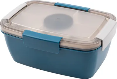 Produktbild von Lunchbox Erwachsene 2000ML,Auslaufsichere Brotdose Erwachsene Bento Box mit Fächern für Kinder,Salatbehälter Salatbox to Go mit Gabel,Brotdose Frühstücksbox für Schule Picknick Büro,Blau