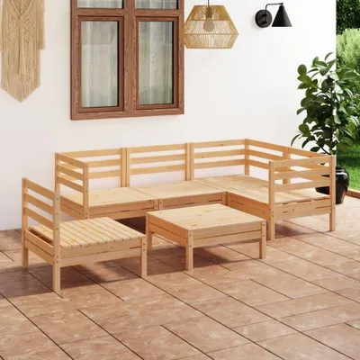 Produktbild von Möbel 6-tlg. Garten-Lounge-Set Kiefer Massivholz - Gartenmöbelgarnituren 3082722