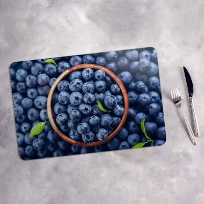 Produktbild von Tischset 4x45x30 cm Platzset Tischmatte Platzmatte Untersetzer - Heidelbeeren in Schüssel