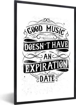Produktbild von MuchoWow® MuchoWow® Gerahmtes Poster Musik - Retro - Briefe - Zitat 40x60 cm - Poster mit zchwarzem Bilderrahmen - Papierdruck - Wandbilder