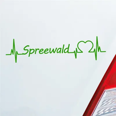 Produktbild von Auto Aufkleber Spreewald Puls Herzschlag mit Ferien Region Motiv 19x5 cm Hellgrün Sticker Heckscheibenaufkleber