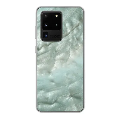 Produktbild von MuchoWow® Handyhülle Schutzhülle Hülle für Samsung Galaxy S20 Ultra Natursteine - Grün - Perlmutt Silikon Softcase Handy Hülle - Karteninhaber