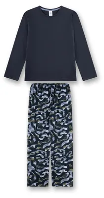 Produktbild von Sanetta Jungen-Schlafanzug lang dunkelblau Camouflage 140