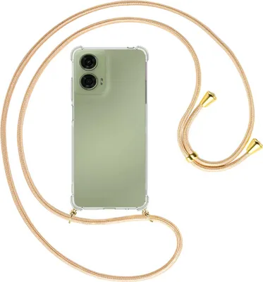 Produktbild von Handykette Backcover-Schutzhülle mit Band (Metall goldfarben) für Motorola Moto G24 - Goldkordel