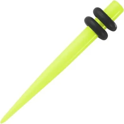 Produktbild von Piercing Ohr Expander Dehnungsstab Straight Acryl Dehnstab Neon UV Gelb - 3mm