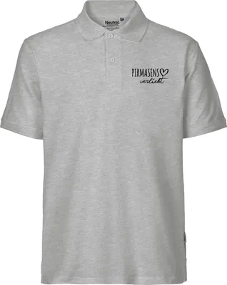 Produktbild von Huuraa Herren Polo Shirt Pirmasens verliebt XXL Sport Grey Bio Baumwolle Fairtrade Poloshirt Geschenkidee