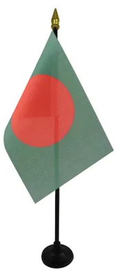 Zdjęcie produktu dla AZ FLAG – Flaga stołowa Bangladeszu – 15 x 10 cm, złote frędzle – Flaga stołowa Bangladeszu 10 x 15 cm – Flagi